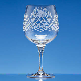 700ml Panel Gin Glass with Frost Cutting