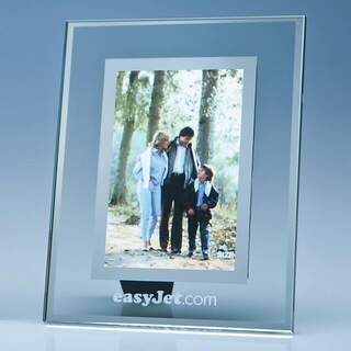 Clear Glass Frame with a Mirror Inlay for 4inchinch x 6inchinch Photo, V