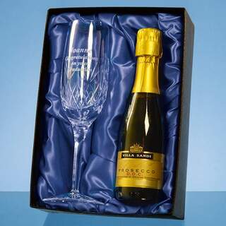 Single Champagne Flute Gift Set with a 20cl Bottle of Prosecco